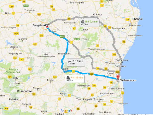 A Route Map Of Bengaluru To Chidambaram A Route Map Of Bengaluru To Chidambaram