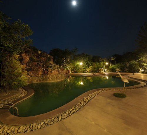 Swimming pool  at night