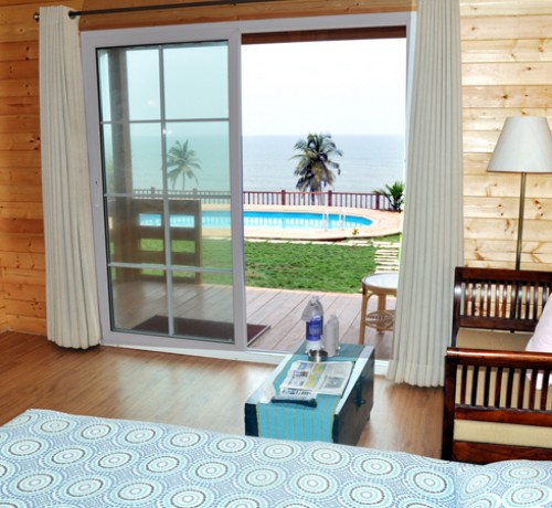 Cottage with pool view