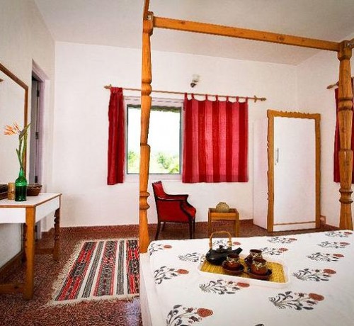 Four-poster bed view