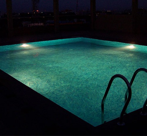 Pool View at Night