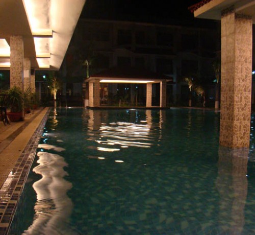 Pool View at Night