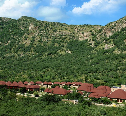 Cottages Surrounded by Hills