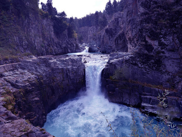 A Shrine and a Waterfall