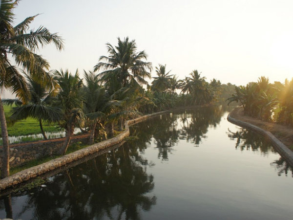 Beautiful Sunset over Alleppey canals