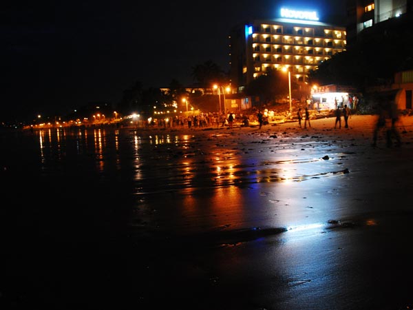 City Lights Reflected In The Rain