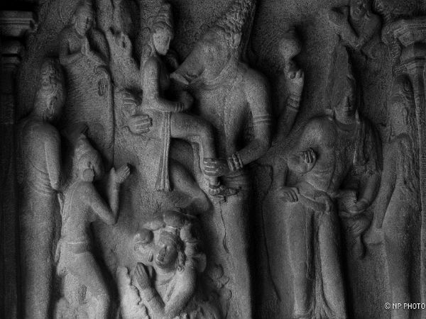 Stone sculpture of Vishnu at the temple Stone sculpture of Vishnu at the temple