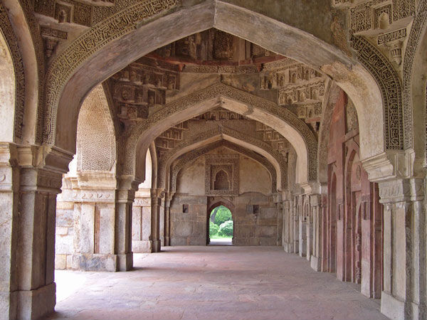 Inside Bara Gumbad Mosque