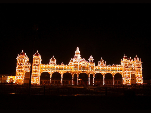 Views of Mysore Palace at Night