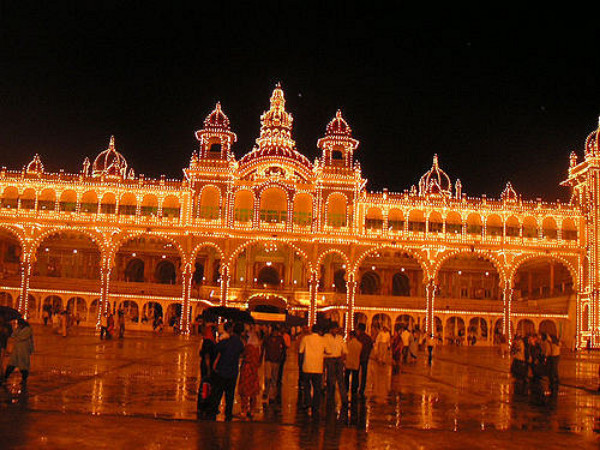Views of Mysore Palace at Night