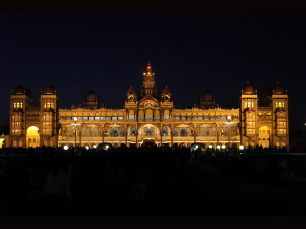 Views of Mysore Palace at Night