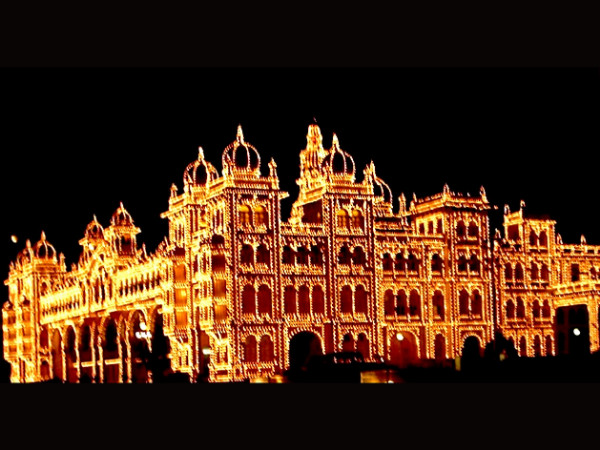 Views of Mysore Palace at Night
