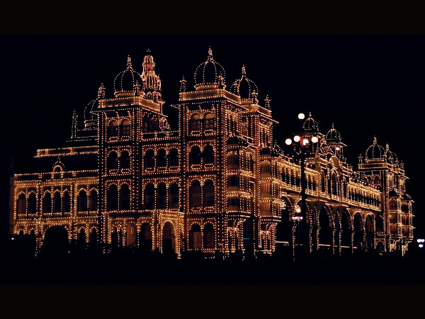 Views of Mysore Palace at Night