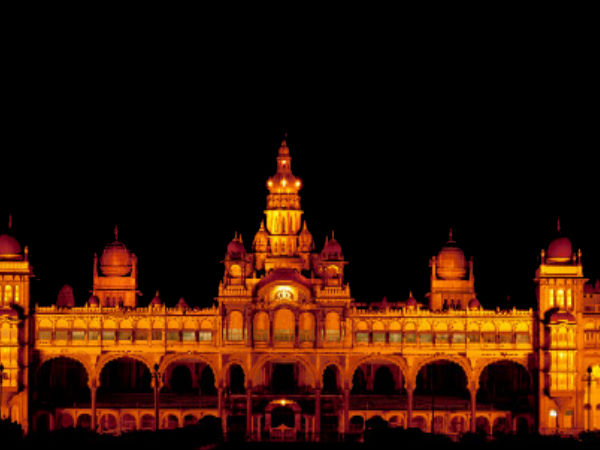 Views of Mysore Palace at Night
