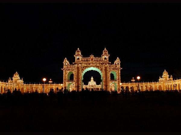 Views of Mysore Palace at Night