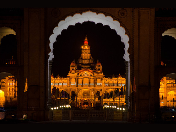 Views of Mysore Palace at Night