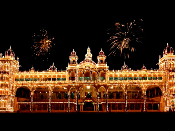 Views of Mysore Palace at Night
