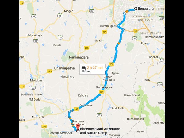Routes From Bangalore To Bheemeshwari