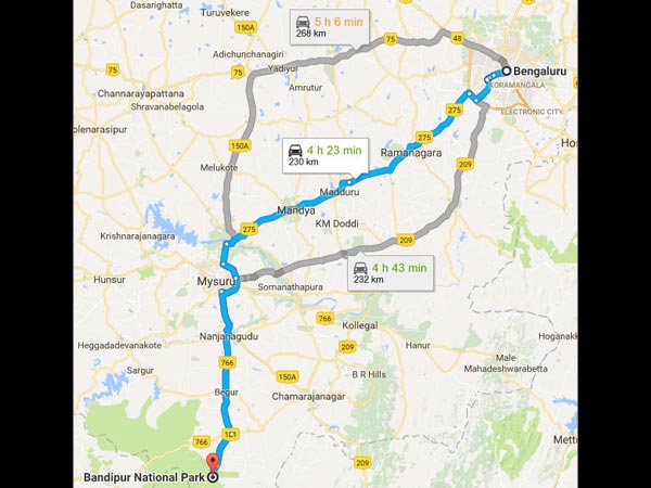 Routes From Bangalore To Bandipur