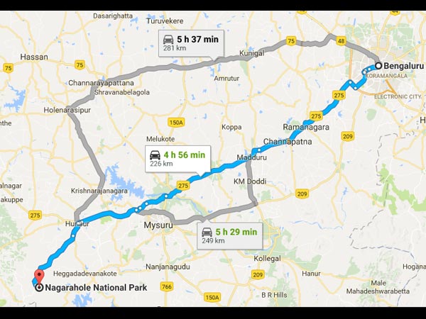 Routes From Bangalore To Nagarhole