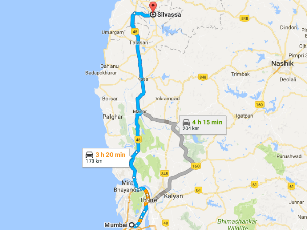 Routes From Mumbai To Silvassa