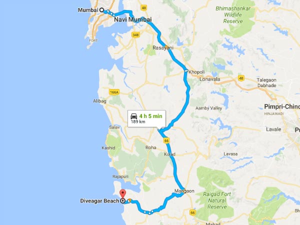 Route From Mumbai To Diveagar