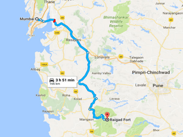 Route From Mumbai To Raigad
