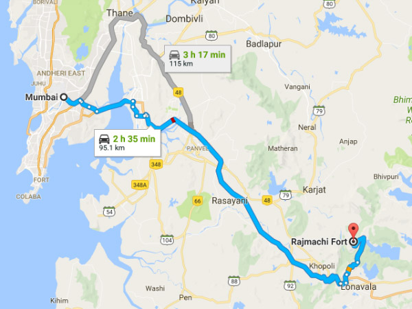 Routes From Mumbai To Rajmachi Fort