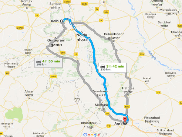 agra to delhi distance agra to delhi distance