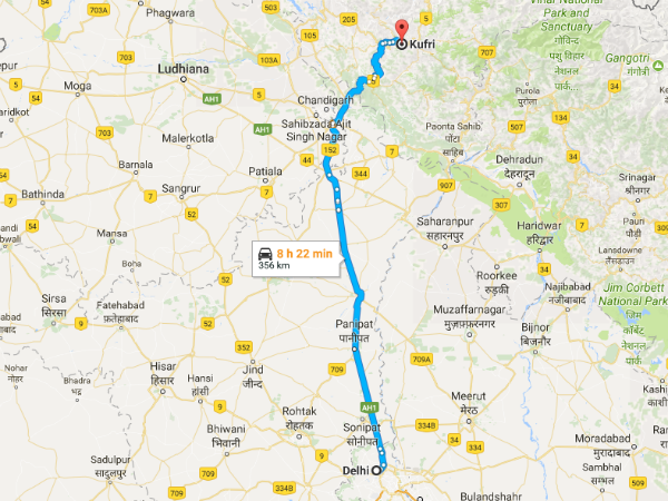 How To Reach Kufri From Delhi
