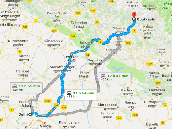 Distance Between Uttarkashi To Guptkashi The Serene Town Of Guptkashi From Delhi - Nativeplanet