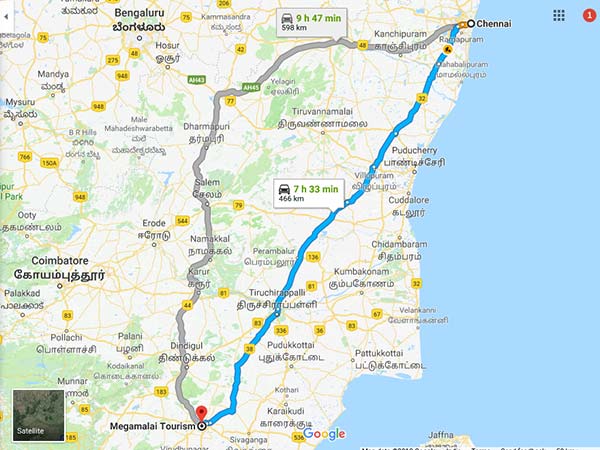 How To Reach Meghamalai From Chennai