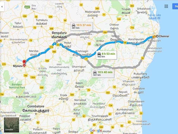 How To Reach Mysuru From Chennai