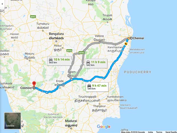 How To Reach Coonoor From Chennai
