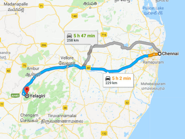 Best Route To Reach Yelagiri