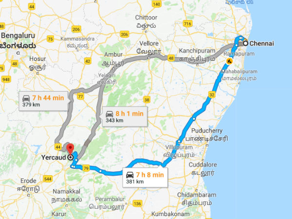 tour packages from chennai to yercaud