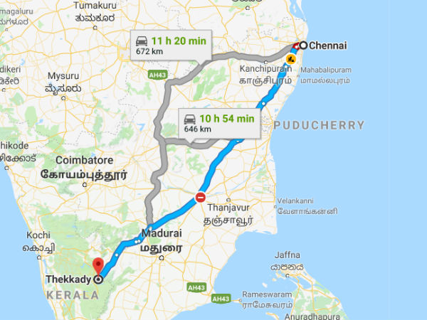 How To Reach Thekkady From Chennai