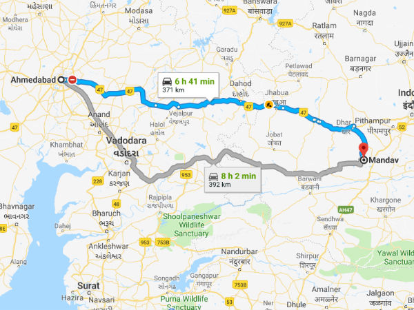 How To Reach Mandu From Ahmedabad