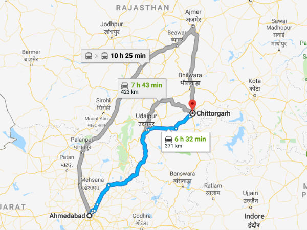 How To Reach Chittorgarh From Ahmedabad