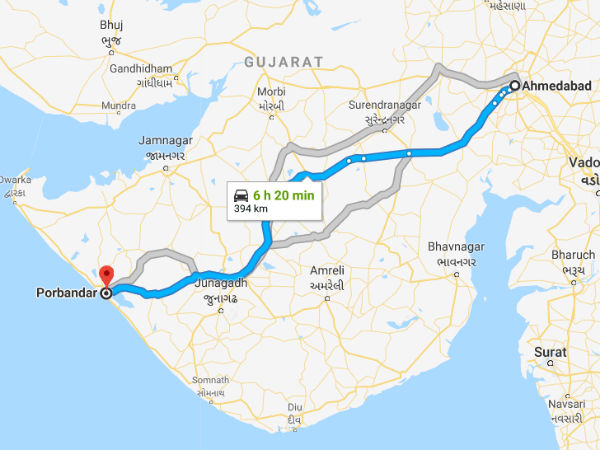 How To Reach Porbandar From Ahmedabad