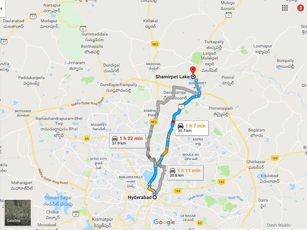 How To Reach Shamirpet Lake