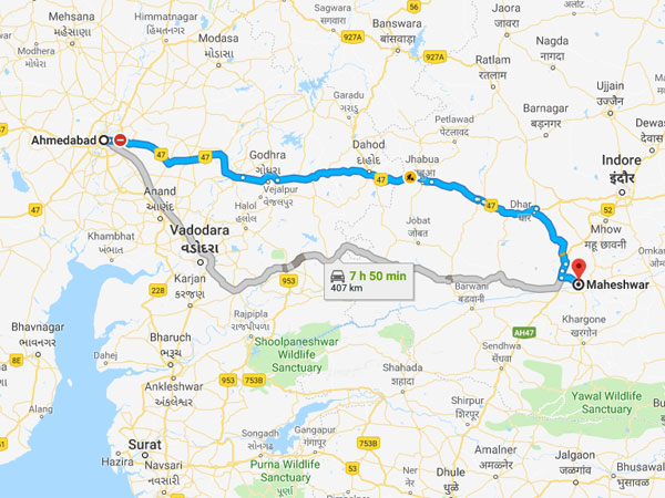 How To Reach Maheshwar From Ahmedabad
