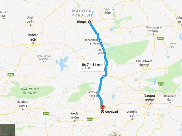 How To Reach Amravati From Bhopal