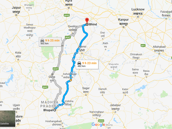 How To Reach Bhind From Bhopal