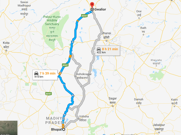 How To Reach Gwalior From Bhopal