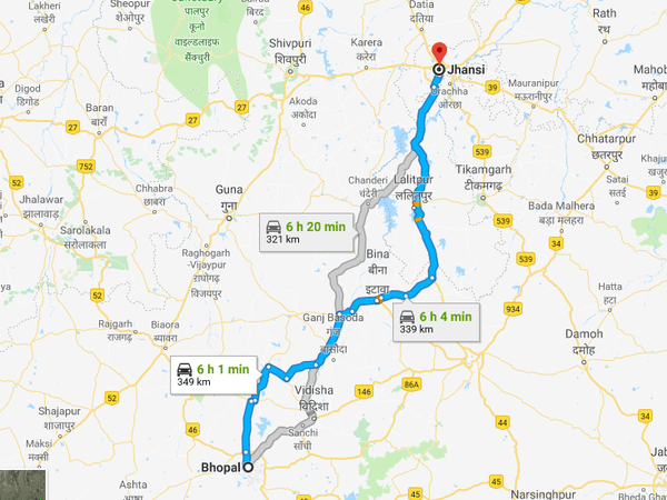How To Reach Jhansi From Bhopal