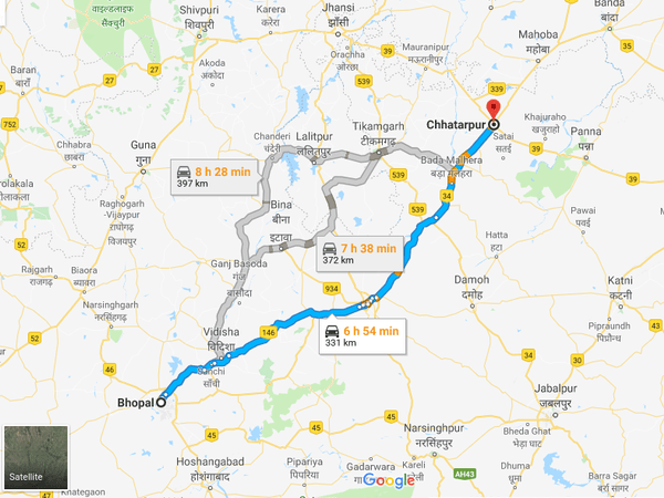 How To Reach Chhatarpur From Bhopal