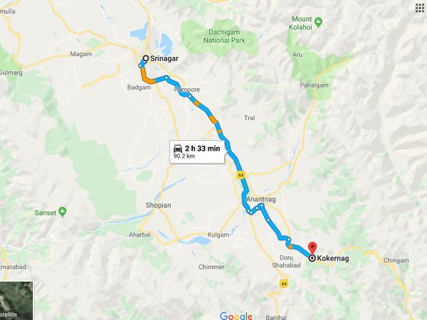 How To Reach Kokernag