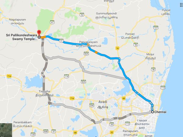How To Reach Pallikondeswara Temple