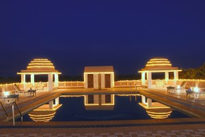 Beautifully lit up pool